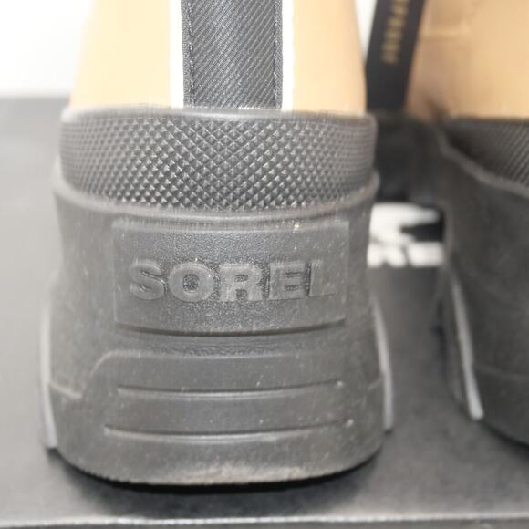 NEW SOREL Brex Lace Up Boot Women's 11 Tawny Brown Black Leather Rain Boot - Picture 8 of 13